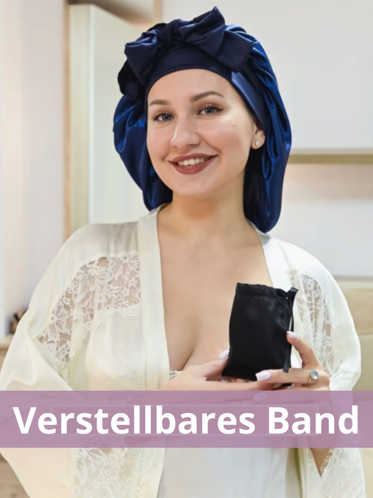 3 Stück Rote Satin-Schlafhauben Mit Verstellbarem Band – Haarschutz Für Lockiges & Geflochtenes Haar
